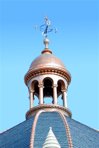 Copper cupola, finial, and weathervane of the Historic Fayette County Courthouse, Lexington, KY 2017